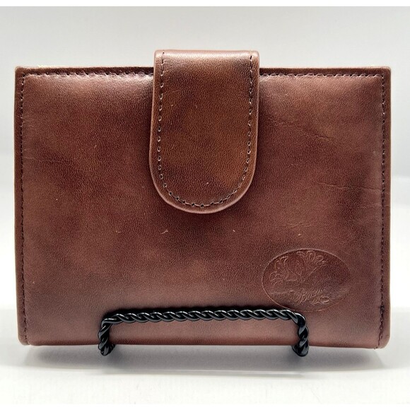 Vintage Buxton Bifold Wallet Velvet Touch Cowhide Brown Leather Snap Closure NWO - Picture 2 of 13